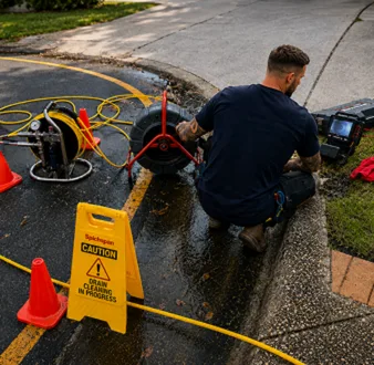 Repairing a burst drain pipe at a Kogarah home